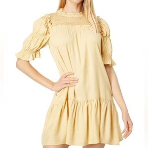 Moon River Yellow Smocked Women's Dress Size M